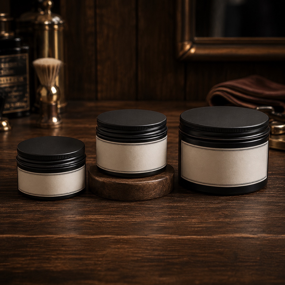 Three sizes of unbranded clay tin