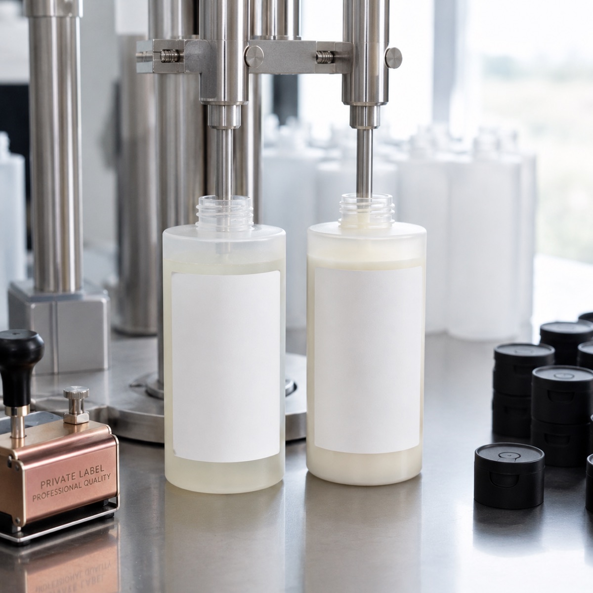 Shampoo and conditioner bottles being filled at the Sydenham facility